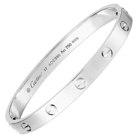 cartier white gold bangle|authentic cartier love.